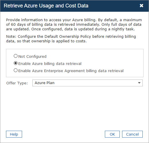 AWS Billing Data Settings Azure Plan