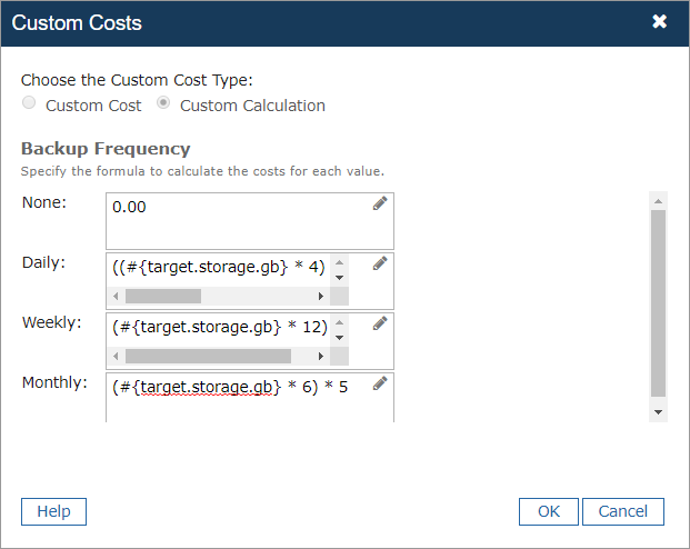 Custom Costs