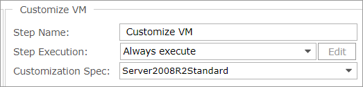Customize VM Step Details