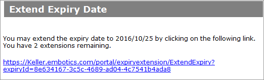 Expiry Extension Email