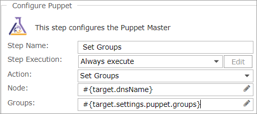 Puppet Set Groups step