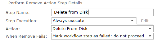 Delete from Disk step