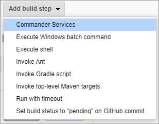 Adding the Commander Services build step.