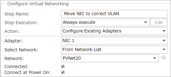Configure Virtual Networking Step Details dialog